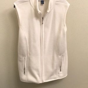White fleece vest